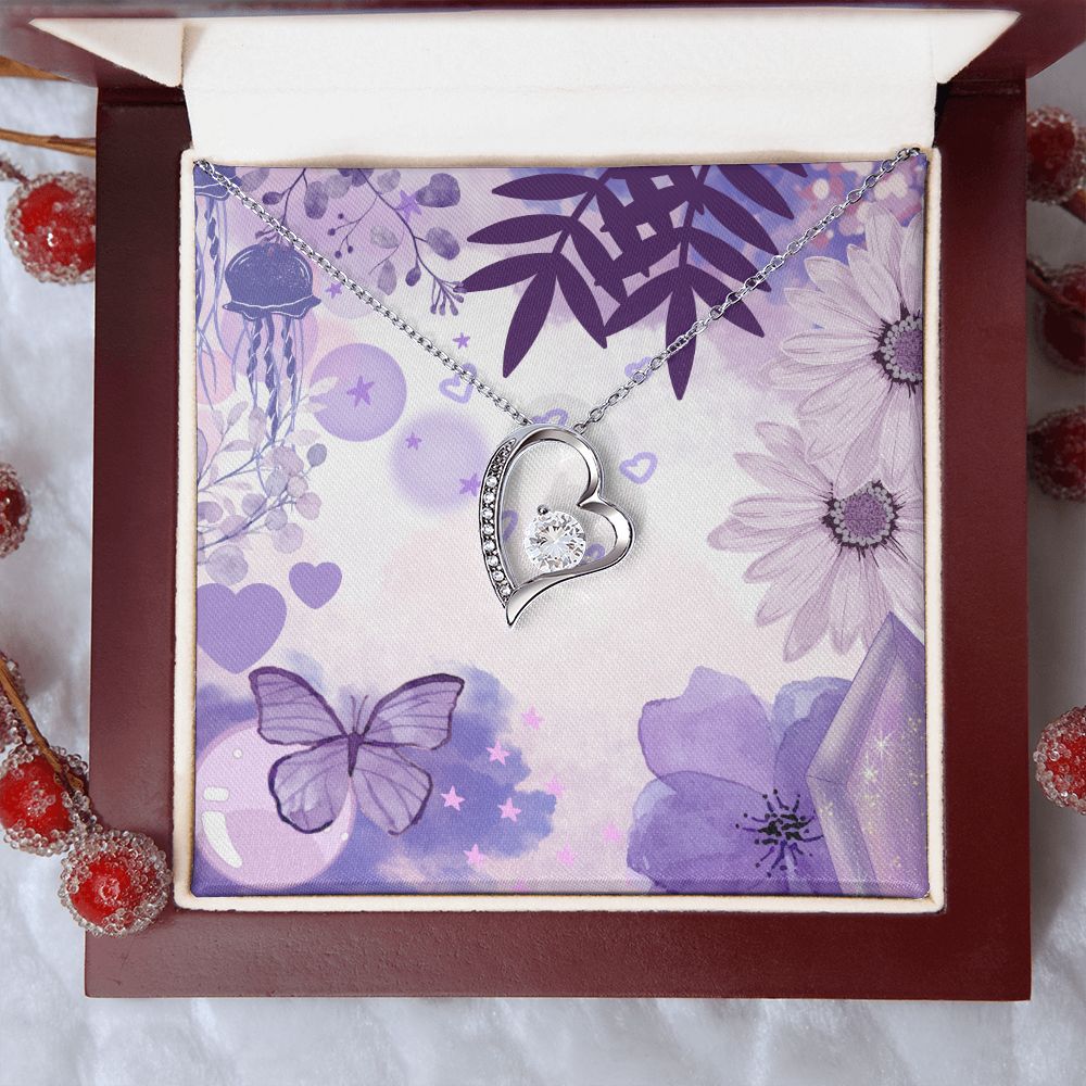 Forever Love Necklace in Color Purple