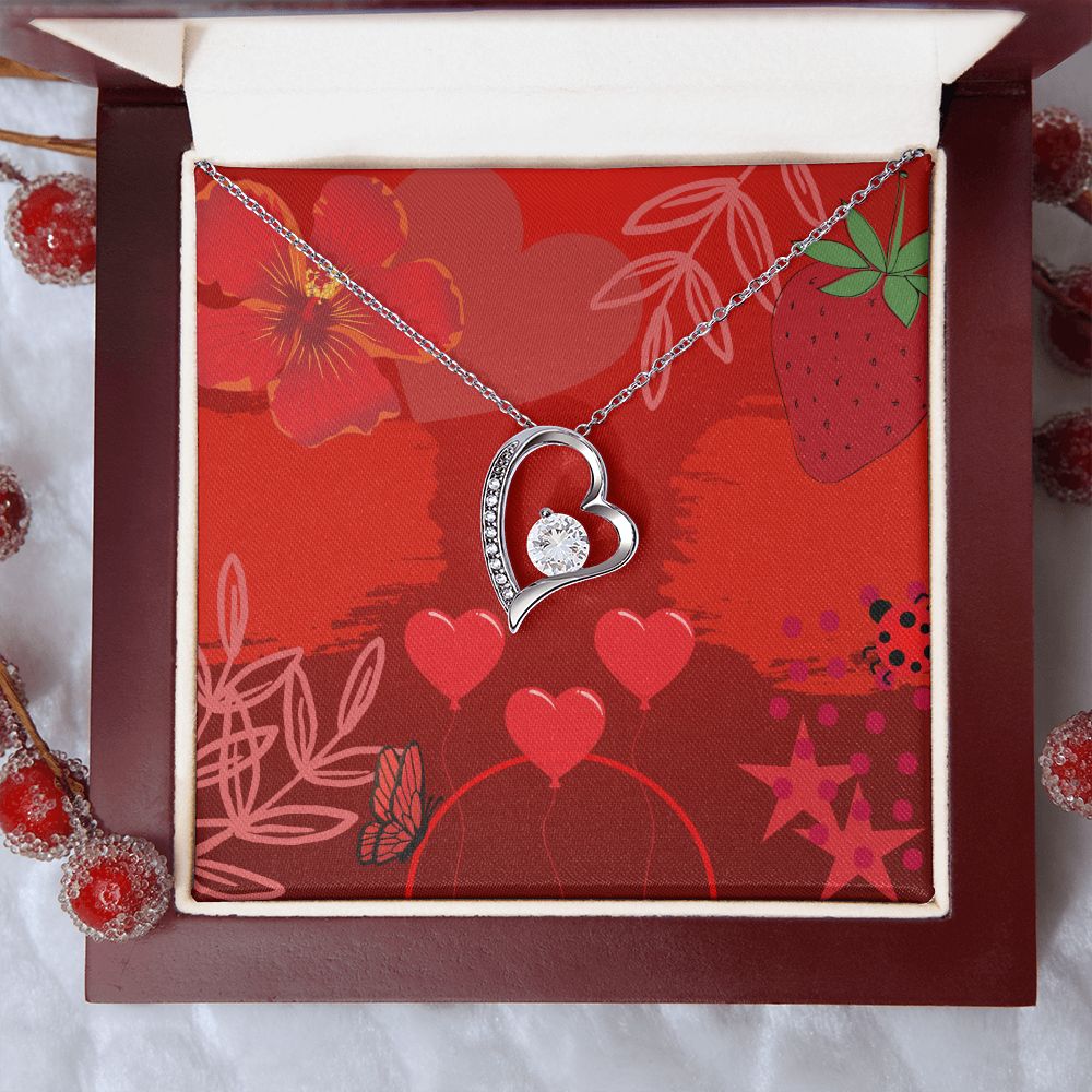 Forever Love Necklace in Color Red