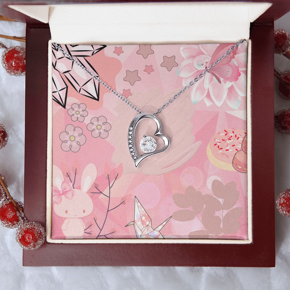 Forever Love Necklace in Color Pink