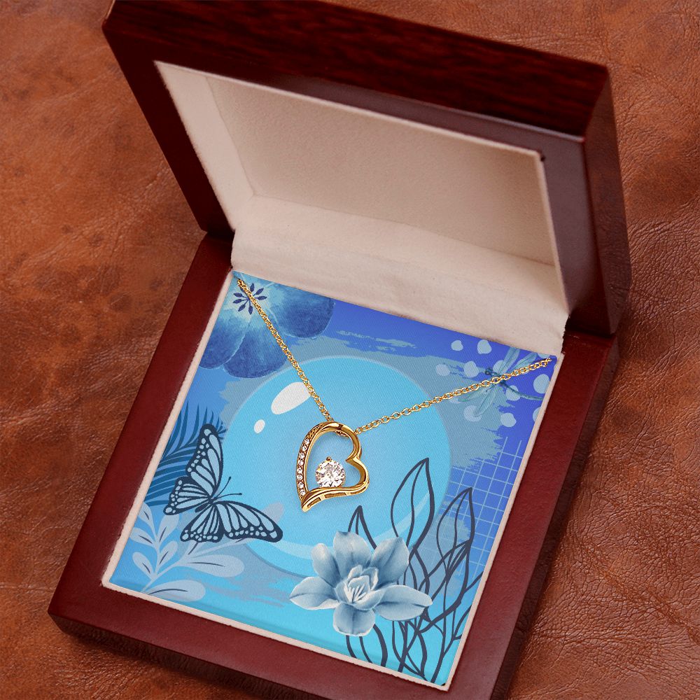 Forever Love Necklace in Color Blue