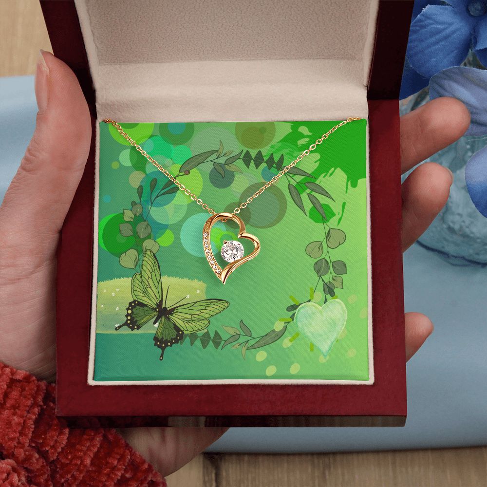 Forever Love Necklace in Color Green