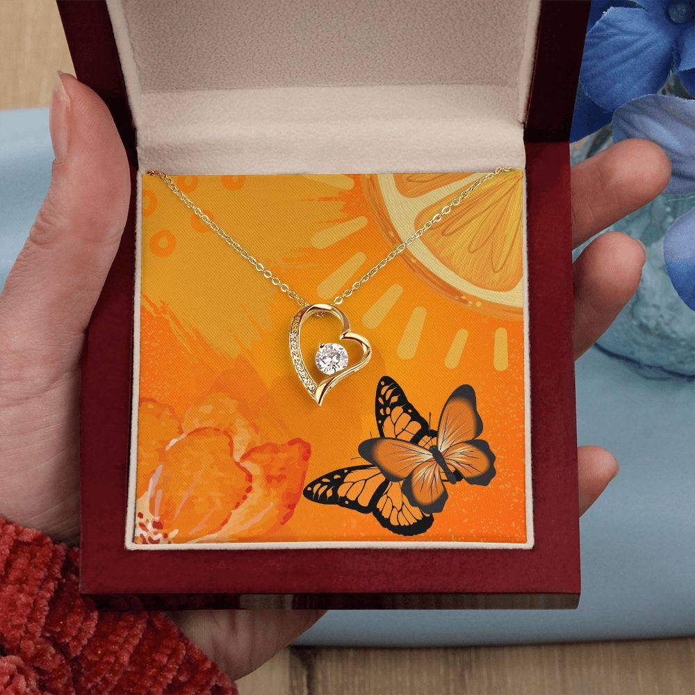Forever Love Necklace in Color Orange