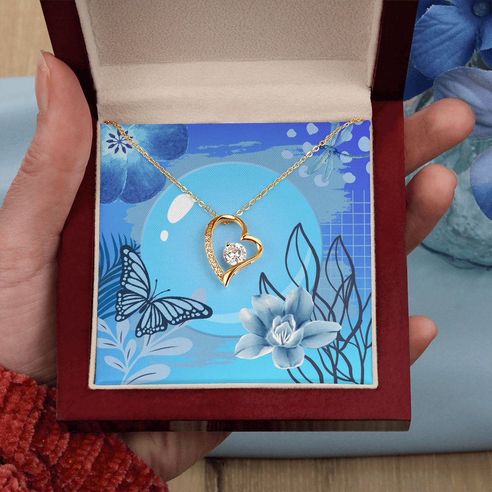 Forever Love Necklace in Color Blue