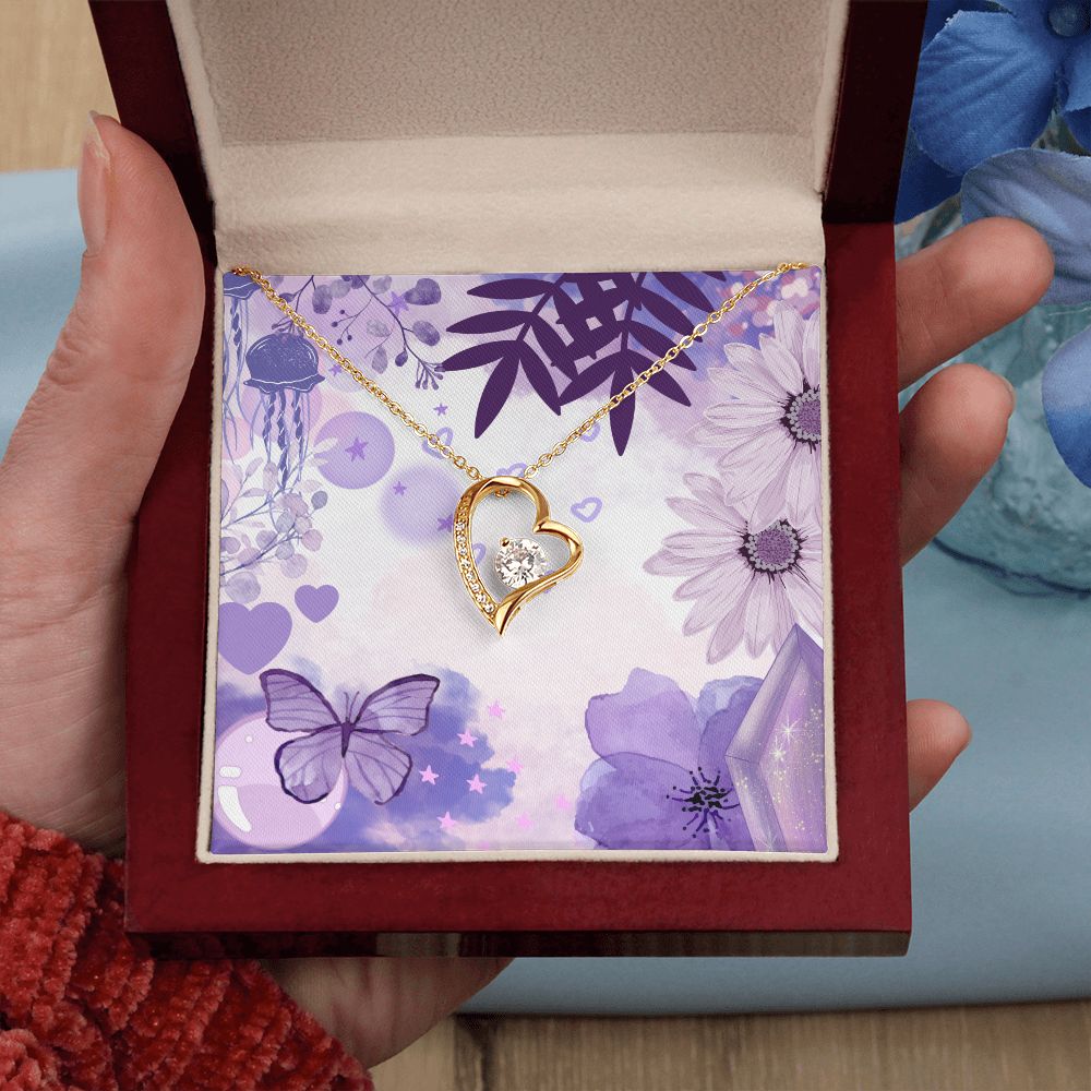 Forever Love Necklace in Color Purple