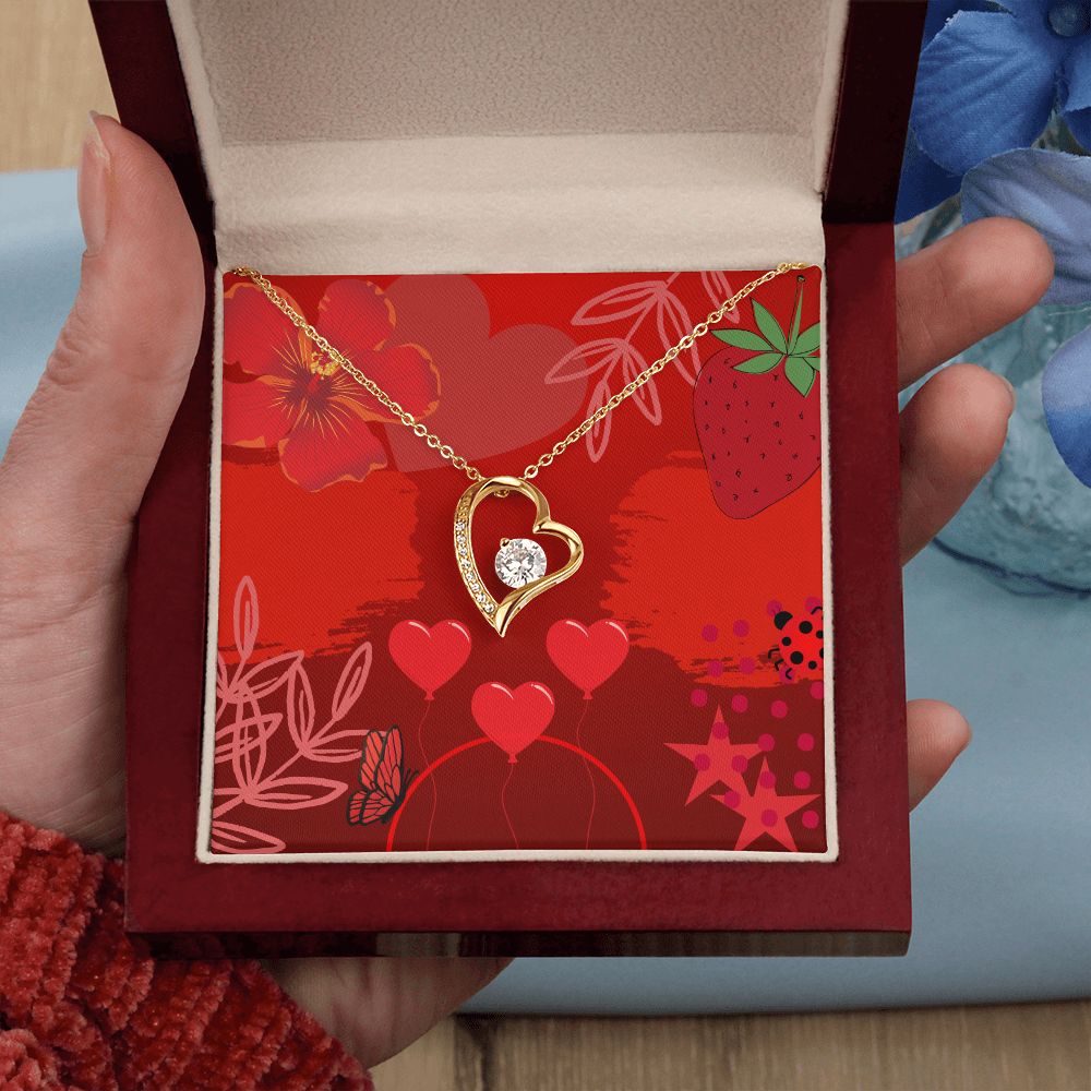 Forever Love Necklace in Color Red