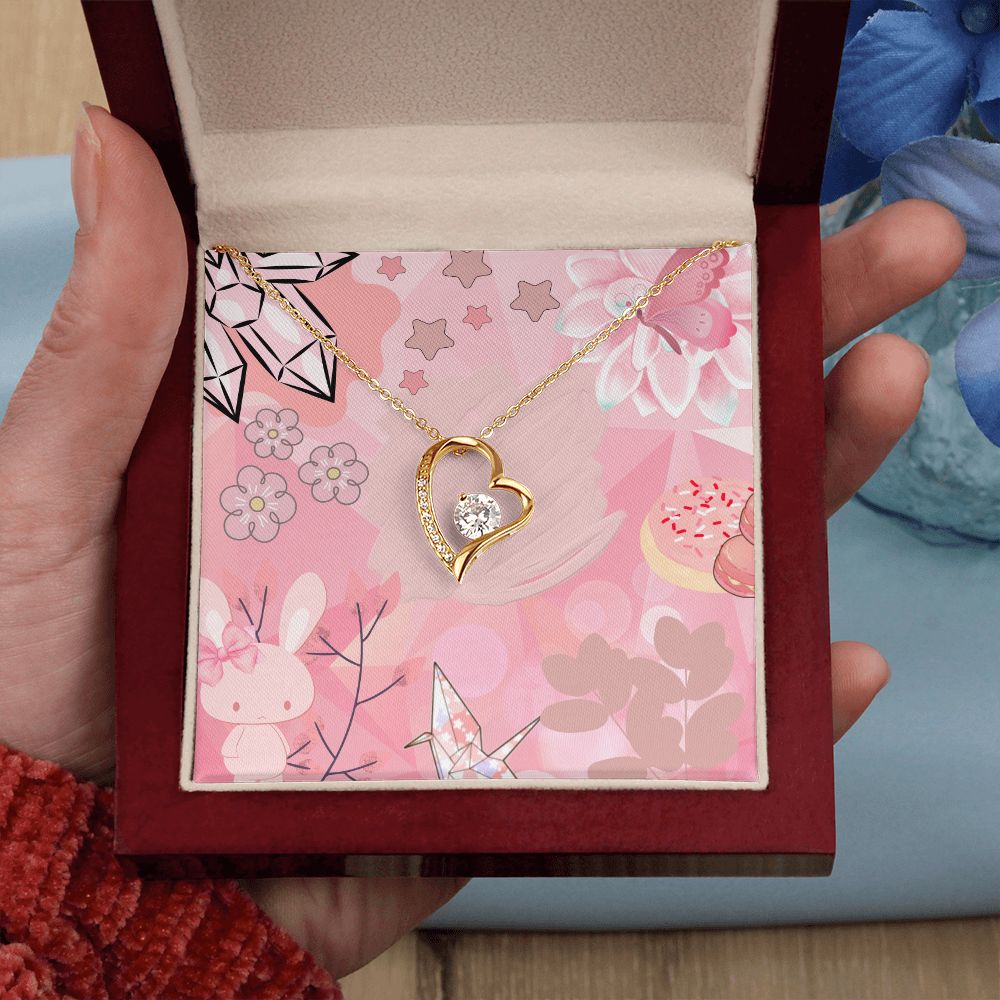 Forever Love Necklace in Color Pink