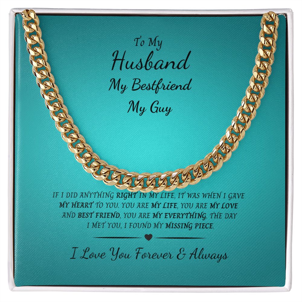 Cuban Link Chain Necklace - Blue Box