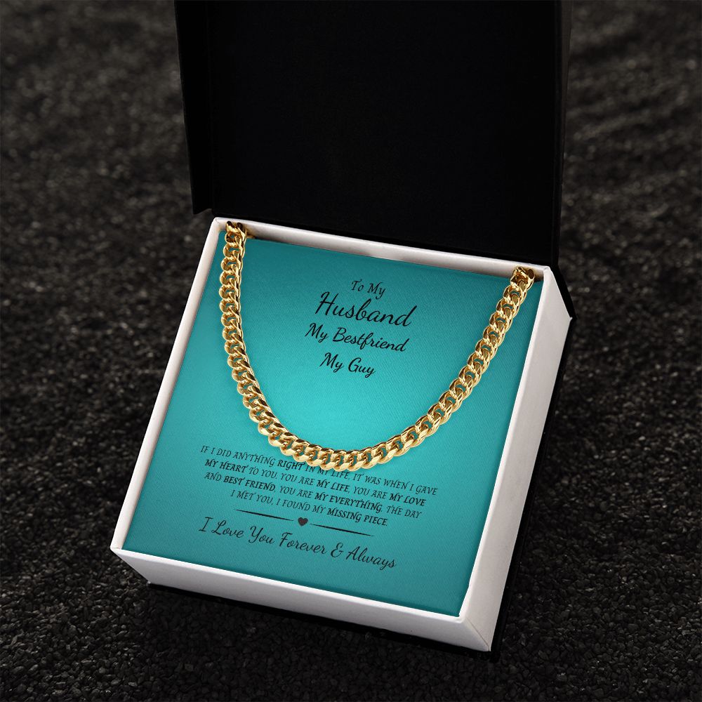 Cuban Link Chain Necklace - Blue Box