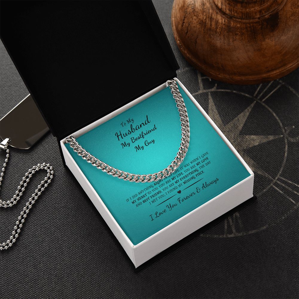 Cuban Link Chain Necklace - Blue Box