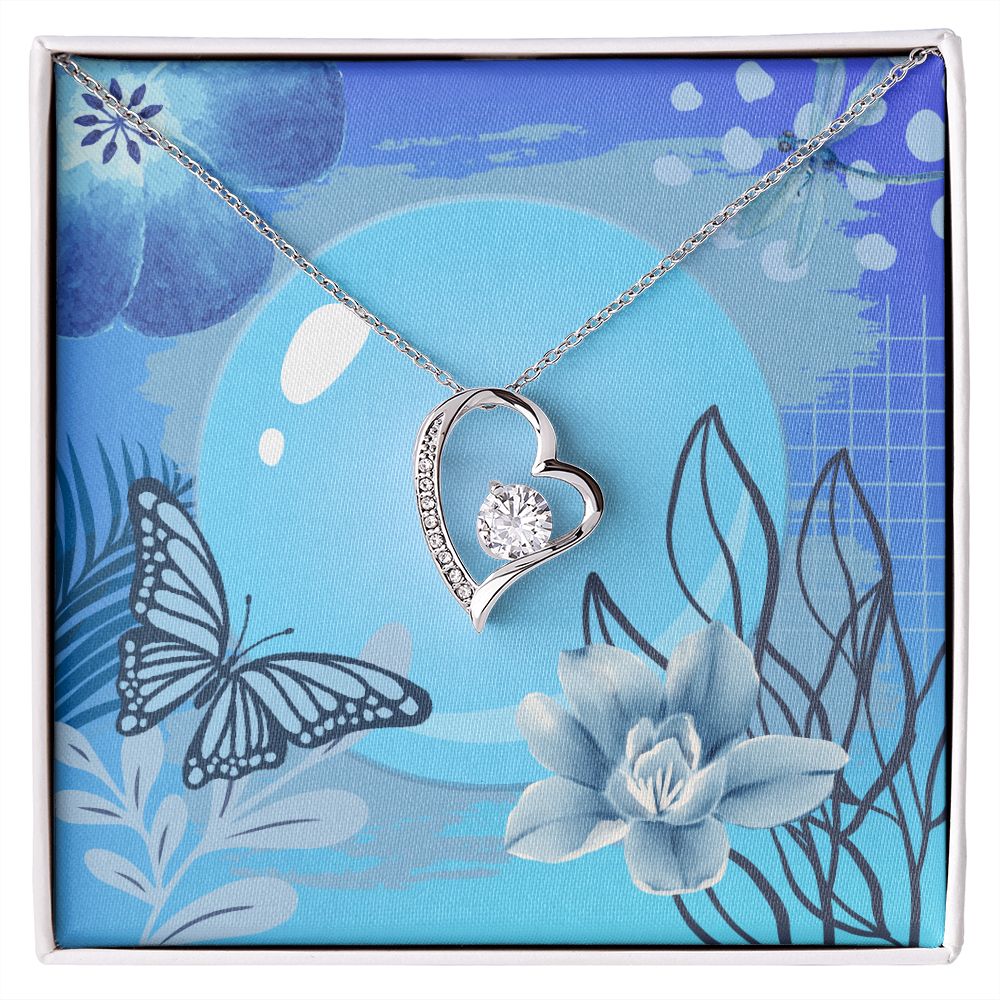 Forever Love Necklace in Color Blue