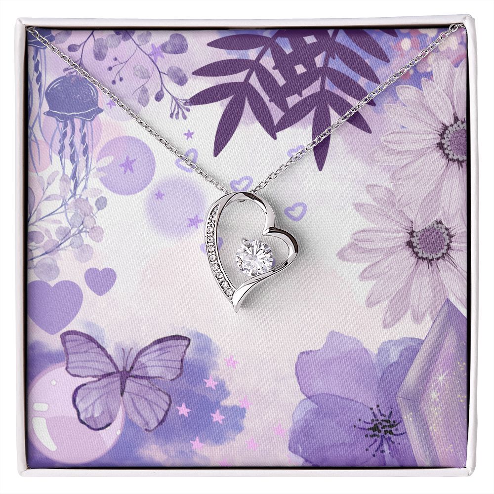 Forever Love Necklace in Color Purple