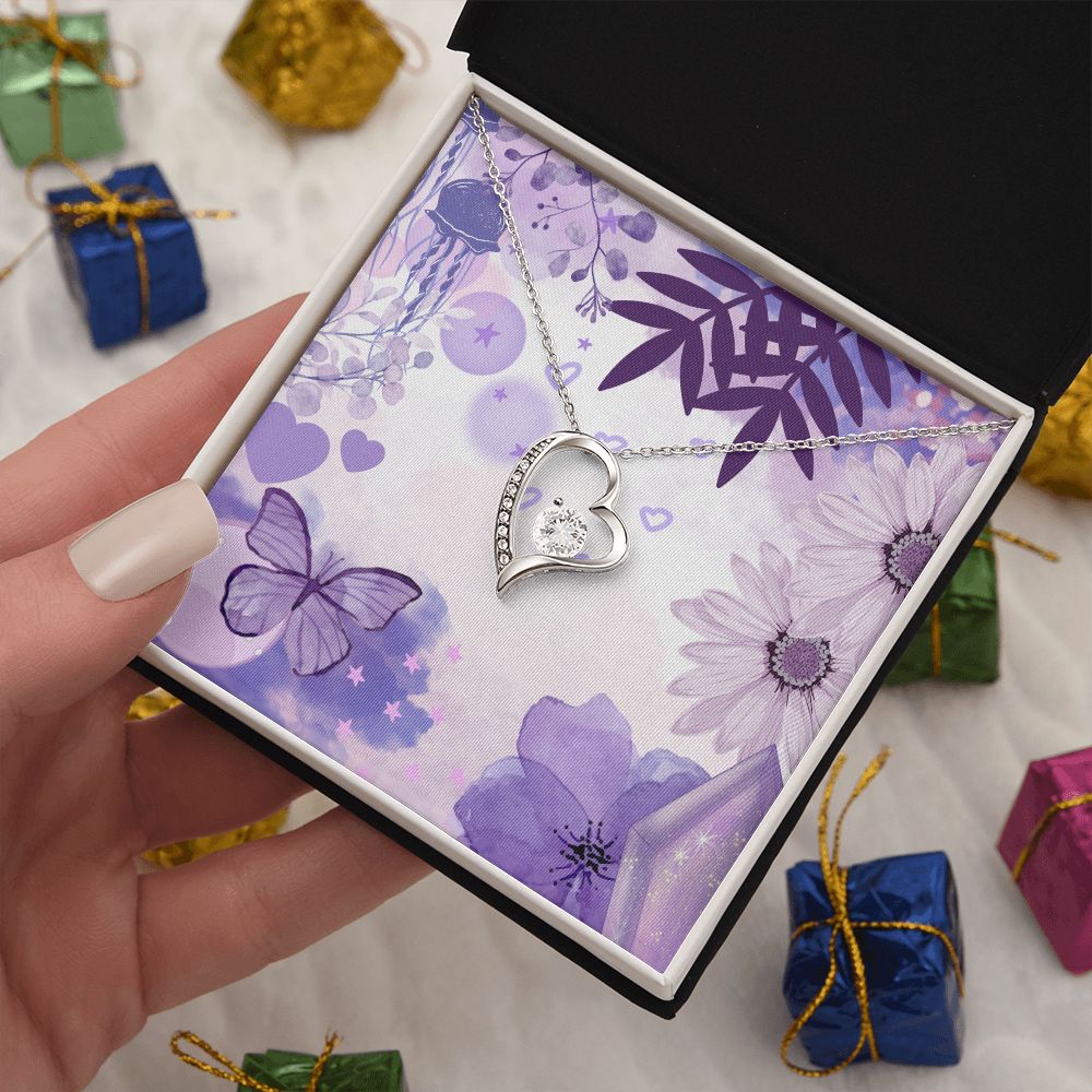 Forever Love Necklace in Color Purple