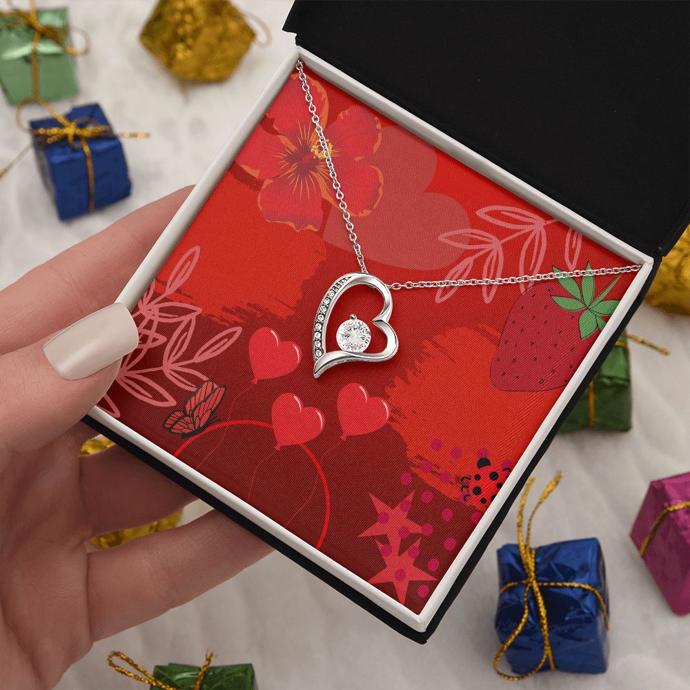 Forever Love Necklace in Color Red