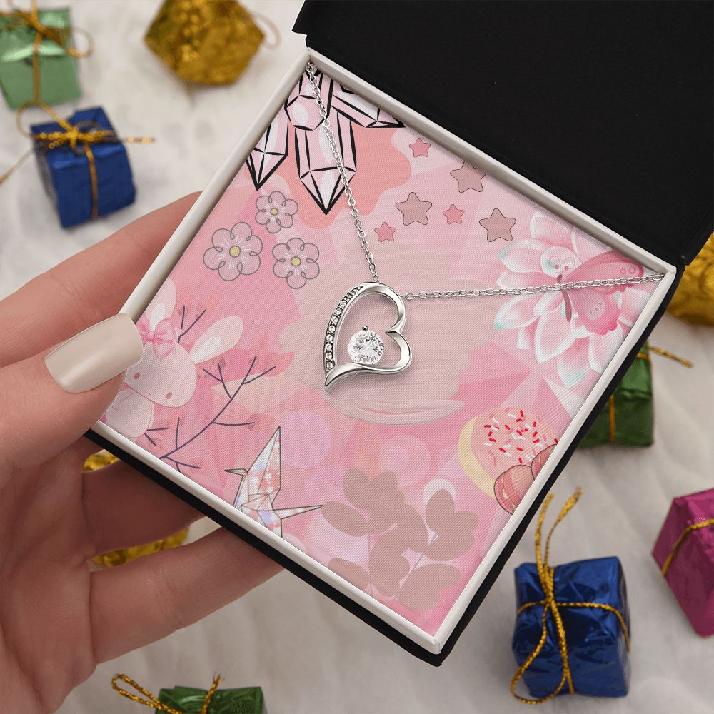 Forever Love Necklace in Color Pink