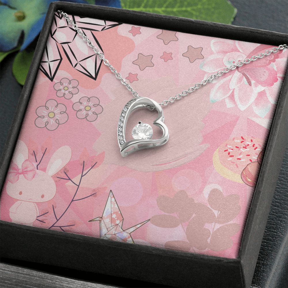 Forever Love Necklace in Color Pink