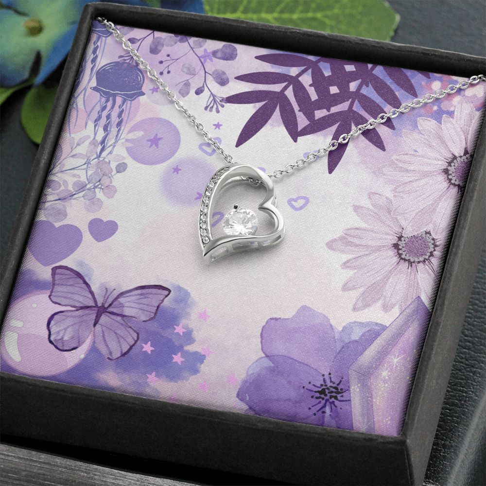Forever Love Necklace in Color Purple