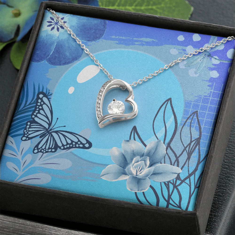 Forever Love Necklace in Color Blue