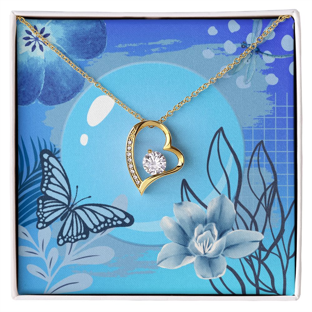 Forever Love Necklace in Color Blue