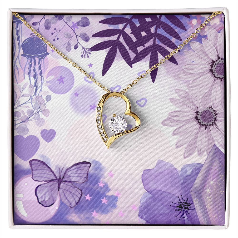Forever Love Necklace in Color Purple