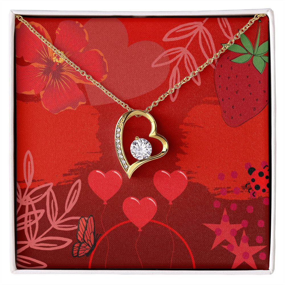 Forever Love Necklace in Color Red