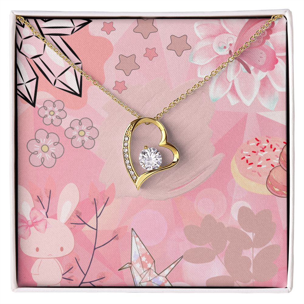 Forever Love Necklace in Color Pink