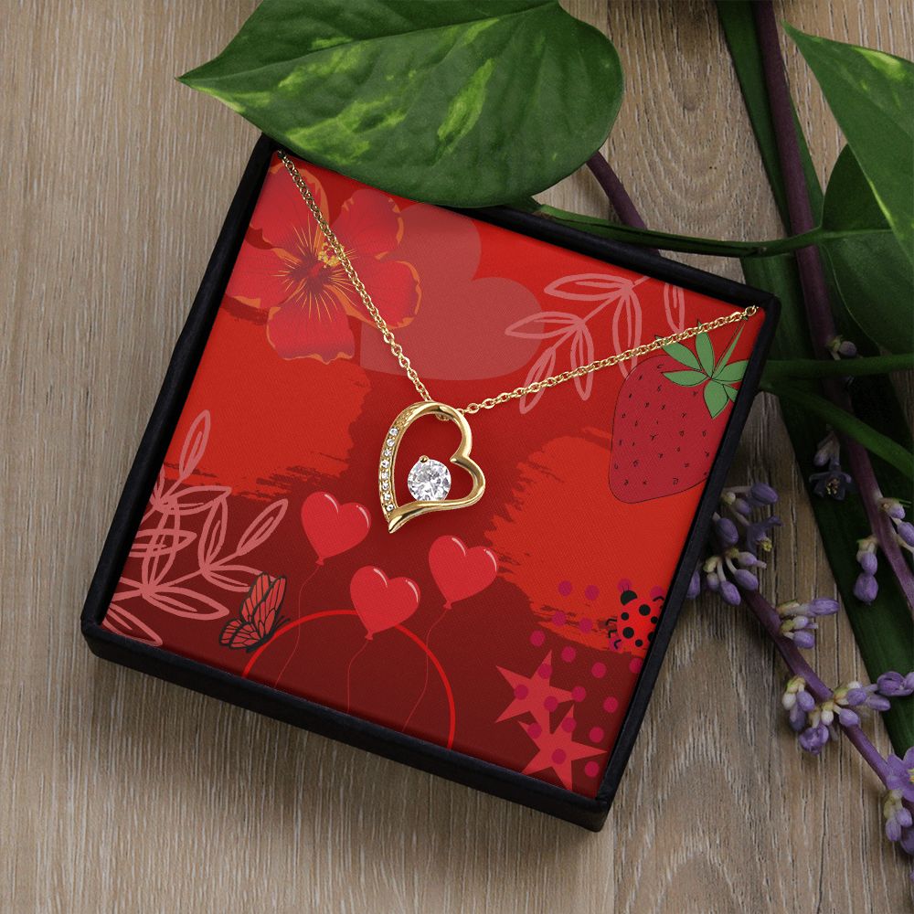 Forever Love Necklace in Color Red