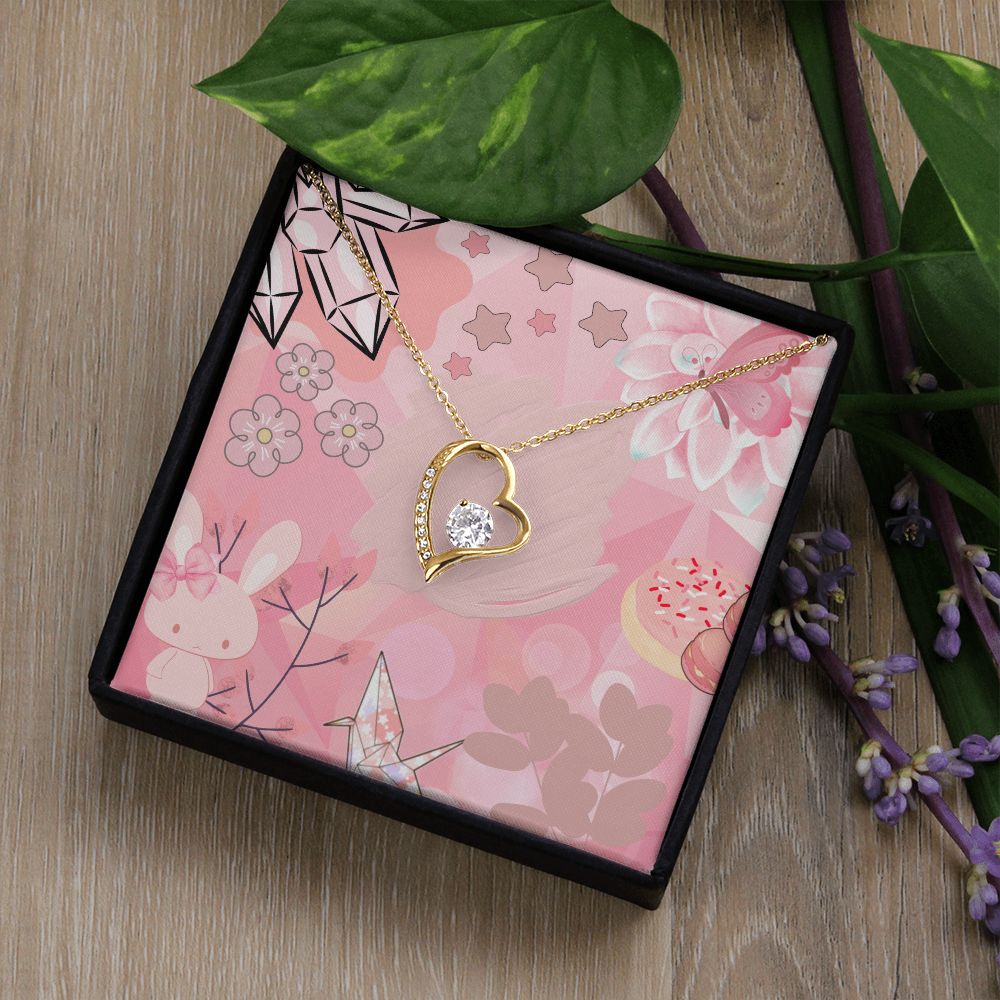 Forever Love Necklace in Color Pink