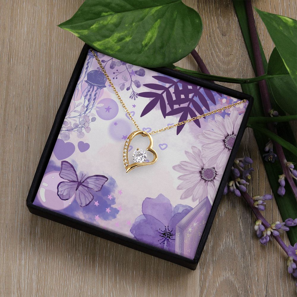 Forever Love Necklace in Color Purple