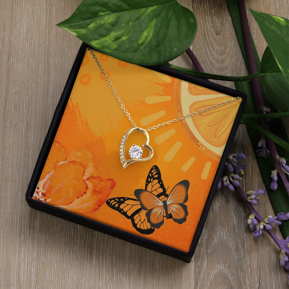 Forever Love Necklace in Color Orange