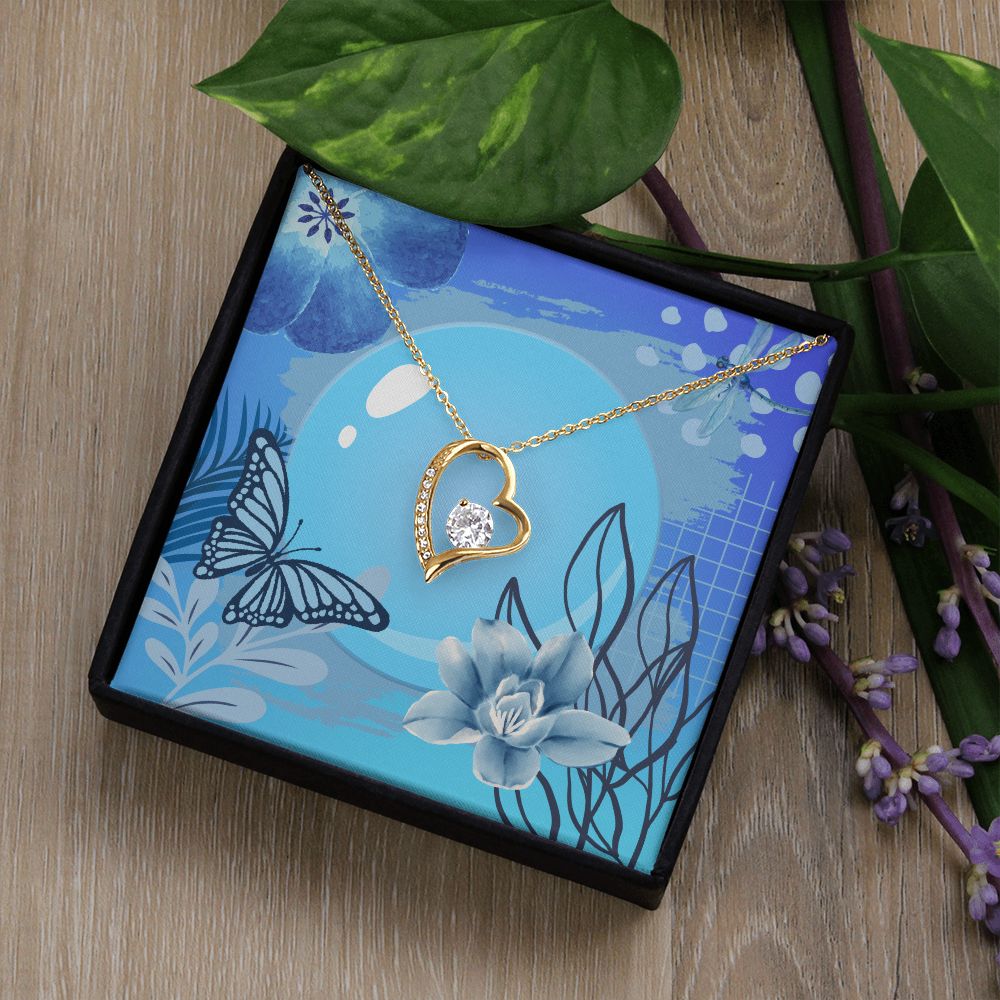Forever Love Necklace in Color Blue