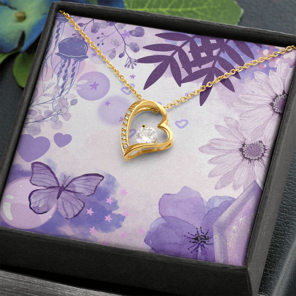 Forever Love Necklace in Color Purple
