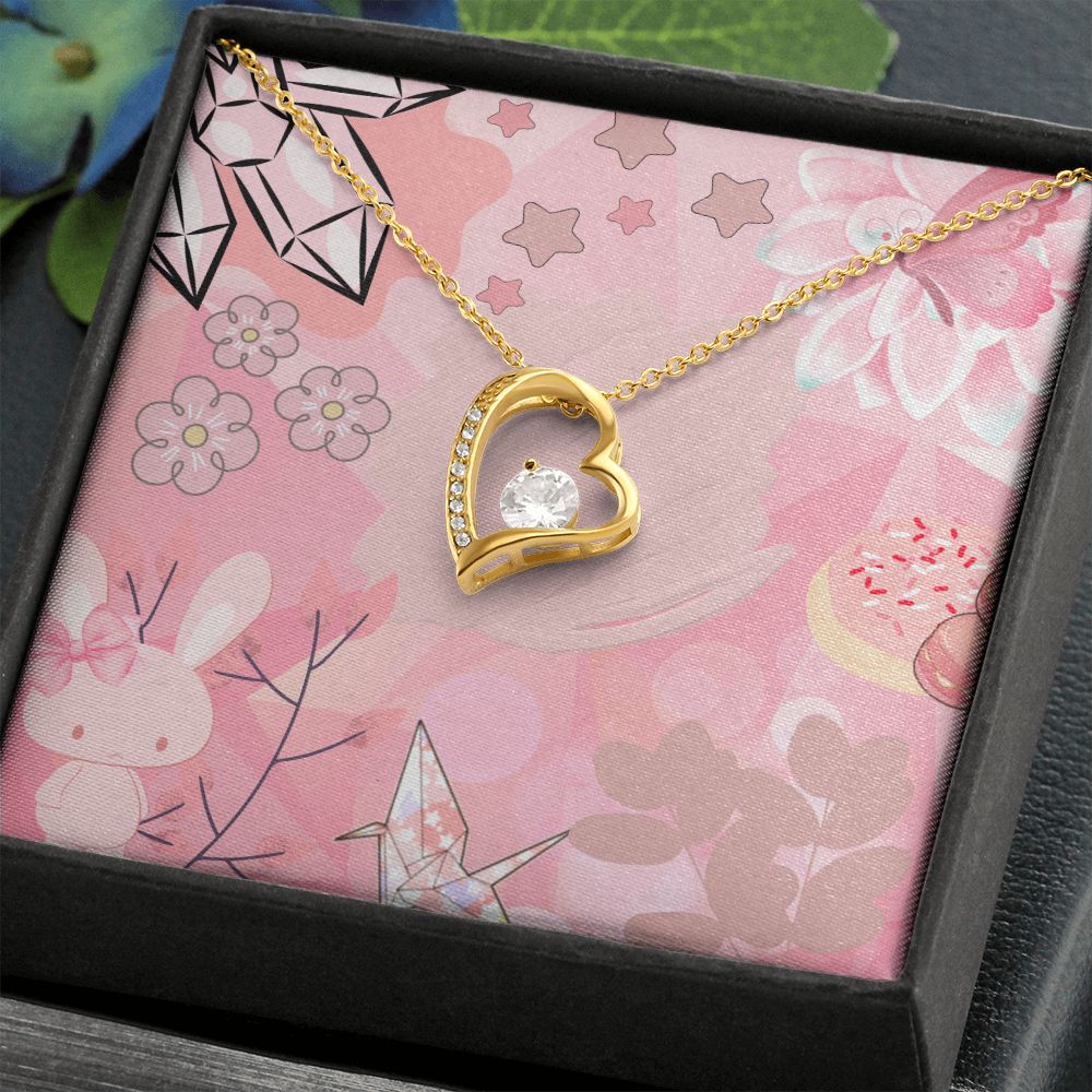Forever Love Necklace in Color Pink