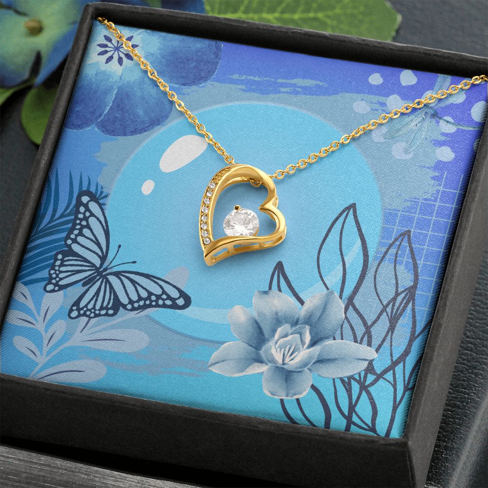 Forever Love Necklace in Color Blue