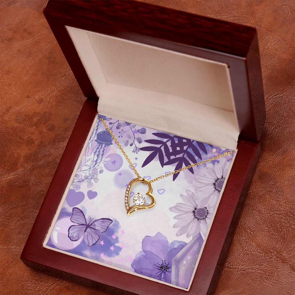 Forever Love Necklace in Color Purple
