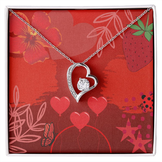 Forever Love Necklace in Color Red