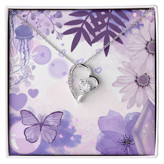 Forever Love Necklace in Color Purple