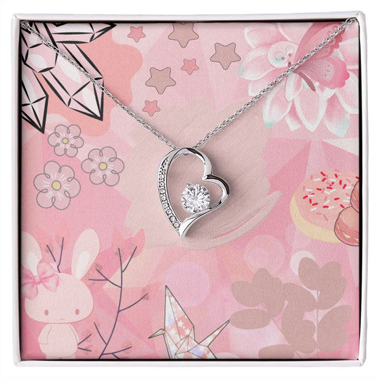 Forever Love Necklace in Color Pink