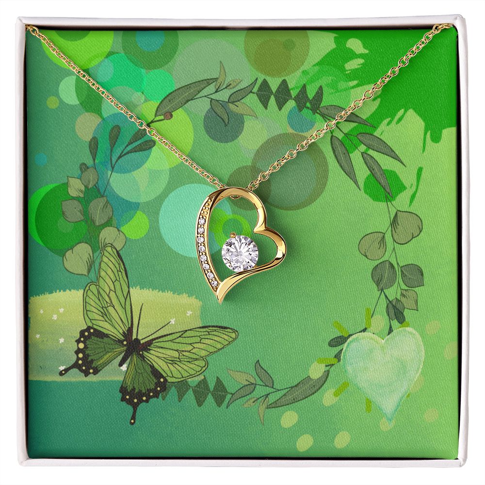 Forever Love Necklace in Color Green