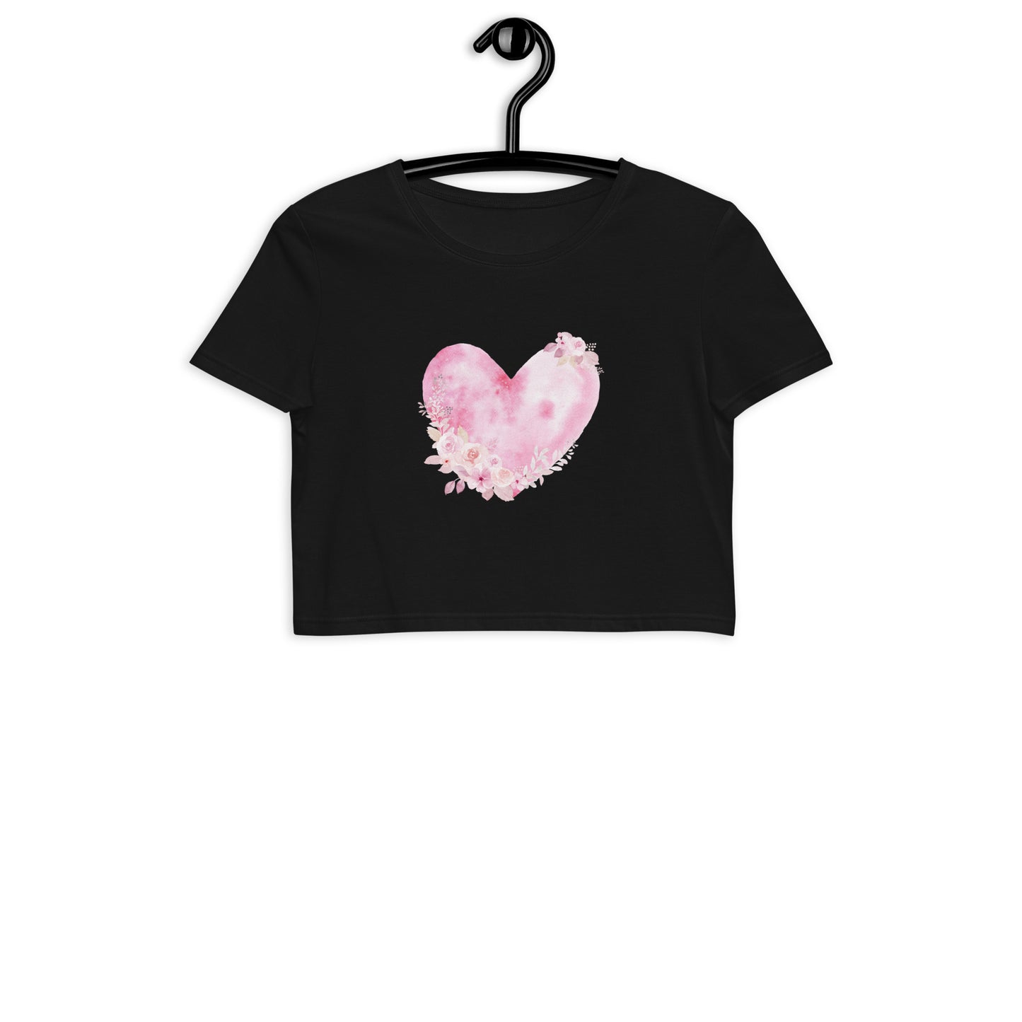 Pink Heart Organic Crop Top